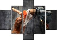 70 100CM OBRAZ 5 ELEM FITNESS DRUK PŁÓTNO