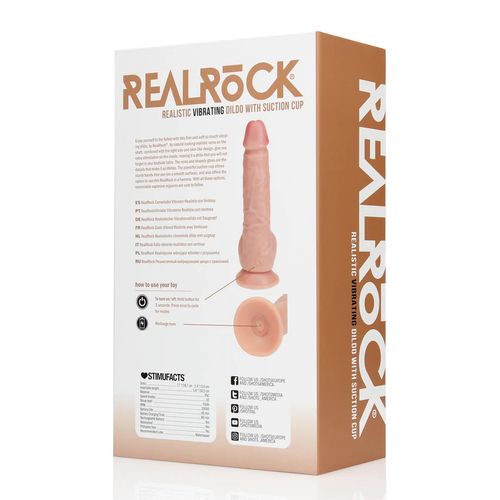Vibrating Regular Straight Cock With Balls - 7" / 18 Cm - Flesh na Arena.pl