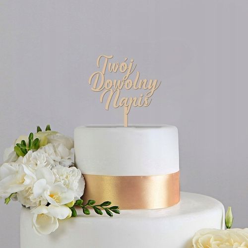 SKLEJKA TOPPER NA TORT DOWOLNY NAPIS URODZINY dowolny tekst na Arena.pl