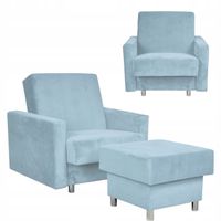 Fotel rozkładany Alicja z podnóżkiem do spania z pojemnikiem Family Meble