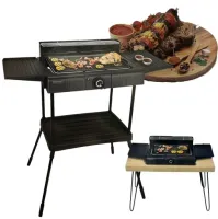 GRILL Elektryczny MPM 2000W Półki boczne Stojak