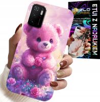 ETUI DO XIAOMI POCO M3 PRO 5G - SŁODKI MIŚ NA RÓŻOWYM TLE, CASE + SZKŁO