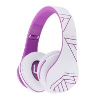 Słuchawki PowerLocus bezprzewodowe biało-fioletowe BLUETOOTH / microSD / FM