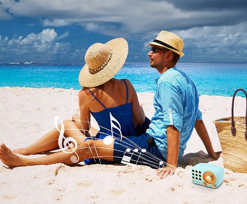 Radio Kuchenne Fm Feegar Retro Blue Przenośne Sieciowe Bluetooth 10H Sd Aux na Arena.pl