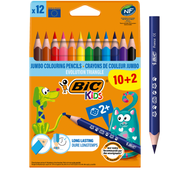 bic kids evolution triangle ecolutions kredki ołówkowe pudełko 10+2 sztuk