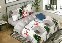 Pościel ELWAY satyna bawełniana 200x220cm ŚWIĄTECZNE CHOINKI