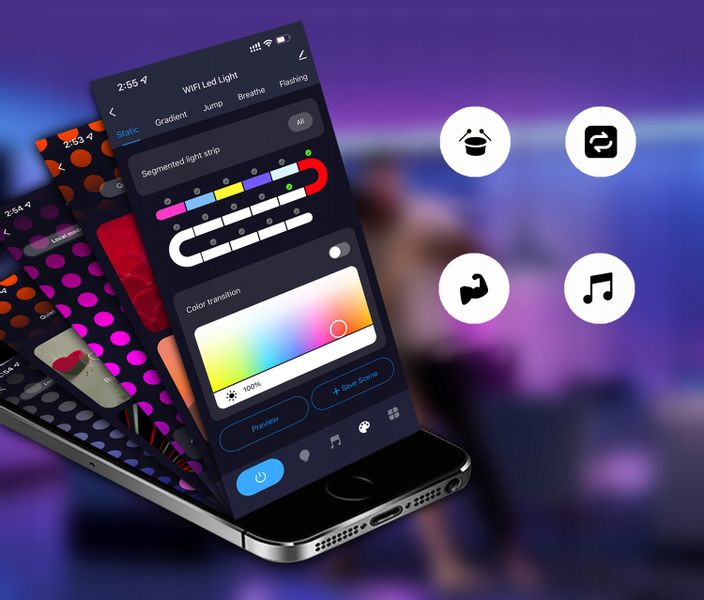 TAŚMA LED Bluetoot Tuya 16mln KOLORÓW HUE GRADIENT zdjęcie 2