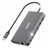 Hub USB-C Unitek D1019B 3.1 8w1, Power Delivery 100W