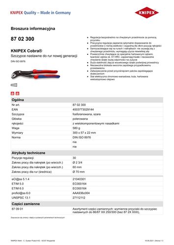 szczypce do rur cobra 300mm - kn 87 02 300 na Arena.pl