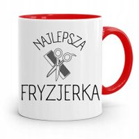 Kubek Czerwony Fryzjera Najlepsza Fryzjerka Z Nadrukiem Ze Zdjęciem