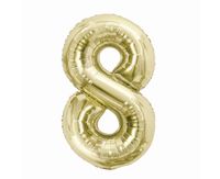 Balon foliowy cyfra 8 złoty szampański 85cm urodziny
