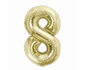 Balon foliowy cyfra 8 złoty szampański 85cm urodziny
