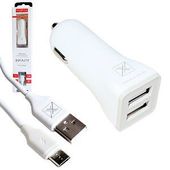 Maxximus Infinity ładowarka samochodowa 2xUSB 2.1A+Kabel Micro Usb 1m