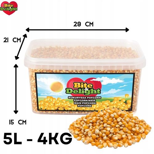 POPCORN KUKURYDZA ZIARNO DO PRAŻENIA BEZ SOLI 99,8% OTWARTYCH ZIAREN 4kg na Arena.pl