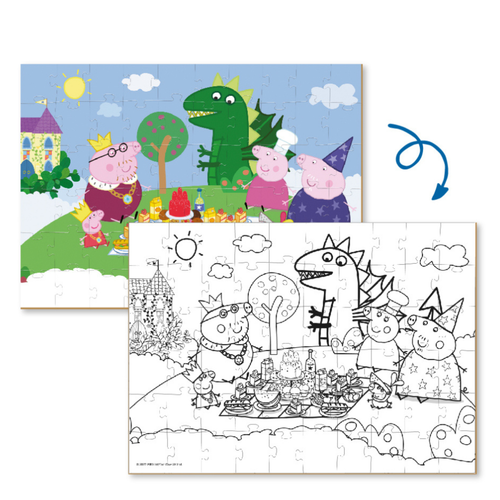 Puzzle 2 In 1 Peppa Pig 60 Elementów Kolorowanka 200118 na Arena.pl