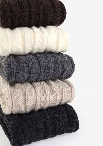 PODKOLANÓWKI DAMSKIE BABUNI GRUBE CIEPŁE Z WEŁNĄ WARKOCZ CERBER 39/42 na Arena.pl