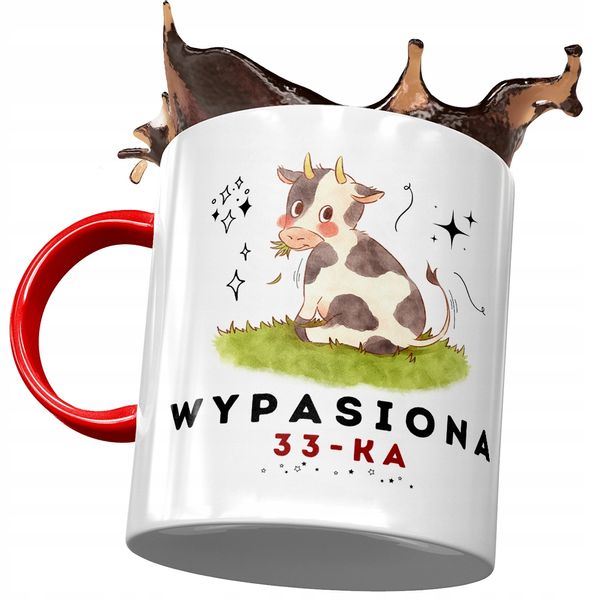 Kubek Czerwony Na Urodziny 33 33Cie 33-Cie Prezent Z Nadrukiem Ze Zdjęciem zdjęcie 1