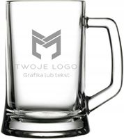 Stylowy Kufel SZKLANY z Grawerem Logo Firmowe lub Personalizacja 50 sztuk