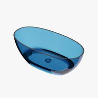 Wanna wolnostojąca transparentna 160 x 80 cm przezroczysta niebieska korek