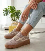 Beżowe Sneakersy Ze Skóry Naturalnej Cambell 38