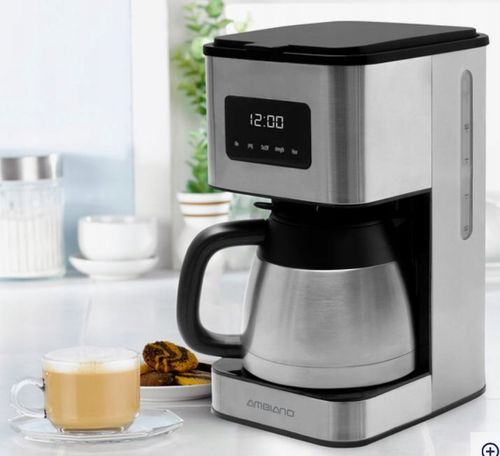 Ekspres Przelewowy AMBIANO 900W 1.0L Programator Stali Nierdzewna DOTYKOWY na Arena.pl