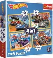 puzzle 4w1 pojazdy hot wheels 34627