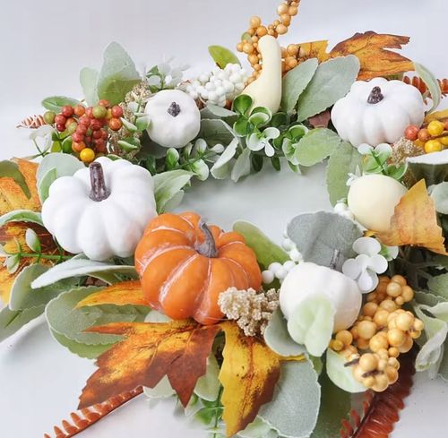 Wieniec wianek na drzwi jesień jesienny dynie Halloween na Arena.pl