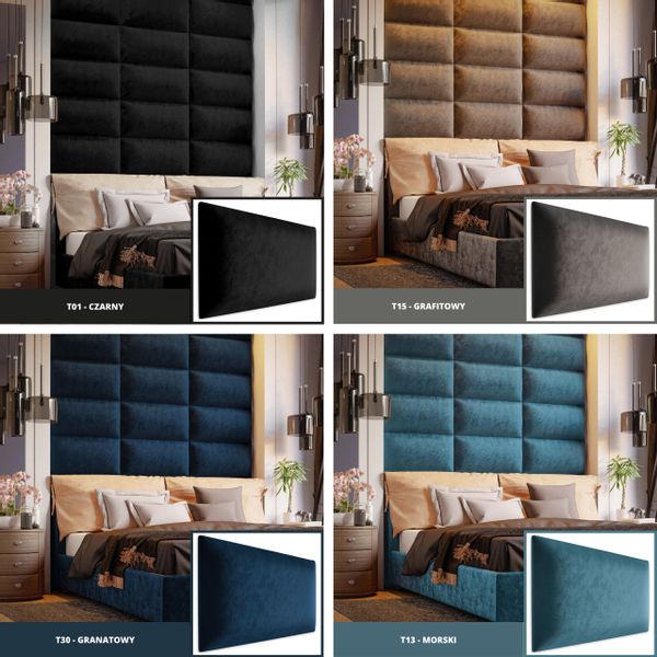 PANELE TAPICEROWANE ŚCIENNE MIĘTOWE WEZGŁOWIE 3D 100cm x 20cm zdjęcie 7