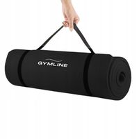 MATA DO ĆWICZEŃ CZARNA 180x60 cm NBR 1,5 cm DO JOGI FITNESS GIMNASTYCZNA