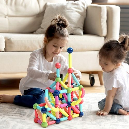 KLOCKI MAGNETYCZNE KONSTRUKCYJNE EDUKACYJNE DUŻY ZESTAW 120 ELEMENTÓW na Arena.pl