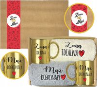 ZESTAW PREZENTOWY NA ŚLUB PREZENT ŚLUBNY WESELE DLA PARY KUBKI