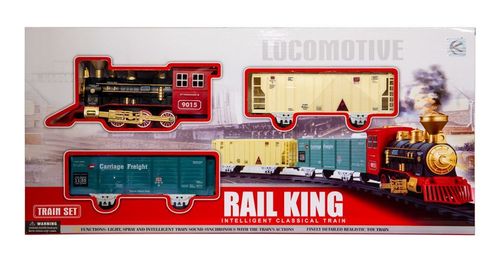 Kolejka na baterie z dźwiękiem, światłem i parą, zestaw 12 elementów na Arena.pl