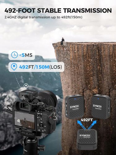 SYNCO G1A2 Pro Wireless mikrofon bezprzewodowy do 70 m, audio, 2 nadajniki na Arena.pl