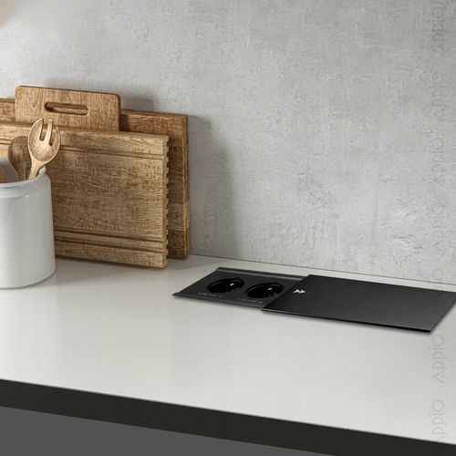 GNIAZDO NABLATOWE CHOWANE W BLAT ALUMINIUM Przesuwane + 2x USB + USB C na Arena.pl