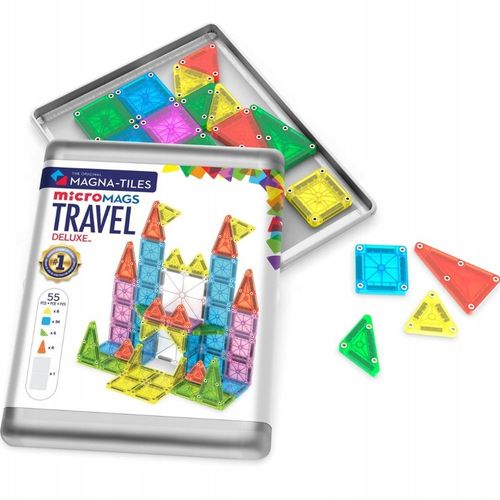 Klocki Magnetyczne Travel microMAGS XL 55 el. Magna-Tiles duże pudełko na Arena.pl