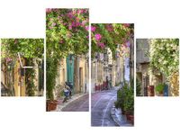 120CM 80CM ZEGAR 4 ELEM DOMY DZIELNICY PLAKA OBRAZ ŚCIENNY