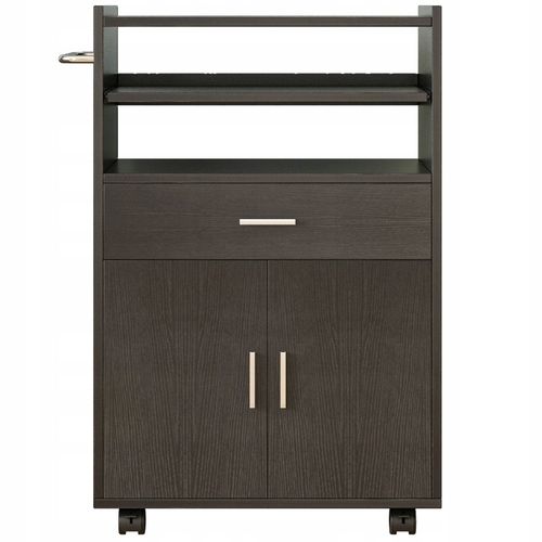 WÓZEK KUCHENNY SZAFKA REGAŁ MOBILNY SKANDYNAWSKI CZARNY NA KÓŁKACH PÓŁKA na Arena.pl