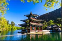 100 70CM OBRAZ PŁÓTNO STARE MIASTO LIJIANG PŁÓTNO RAMA