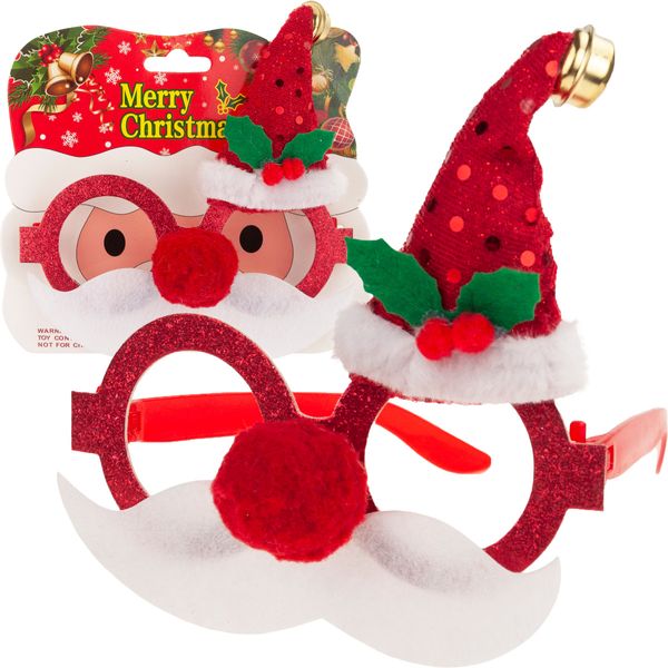 OKULARY ŚWIĄTECZNE ŚW. MIKOŁAJ CZAPECZKA ZABAWNE UROCZE na Mikołajki zdjęcie 1