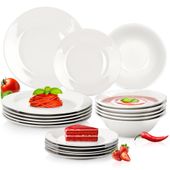 Zestaw serwis obiadowy porcelanowy biały 18 el.