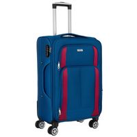 duża, lekka walizka z wytrzymałej tkaniny poliestrowej w niebiesko