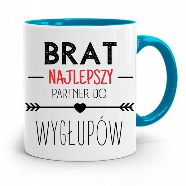 Kubek Błękitny Brat Najlepszy Partner Do Wygłupów Z Nadrukiem Ze Zdjęciem zdjęcie 1