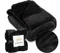 Prezent mięciutki KOC narzuta PLED dwustronny TEDY 170x210 czarny