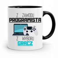 Kubek Czarny Informatyka Programisty Gracza Z Nadrukiem Ze Zdjęciem