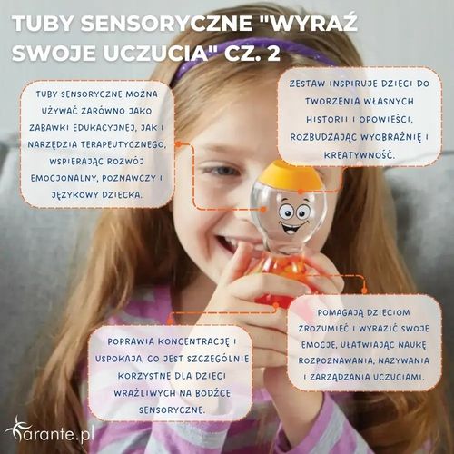 Tuby sensoryczne Wyraź swoje uczucia butelki emocje zestaw 4 szt. część 2 na Arena.pl