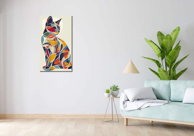 Obraz 50x90cm Kalejdoskopowy Kot zdjęcie 2