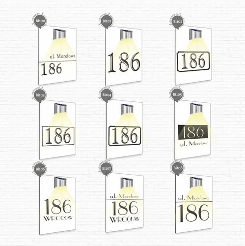 duża biała TABLICZKA lampka solarna ADRESOWA różne wzory dibond 40x30 na Arena.pl