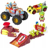 T-RACERS ZESTAW EAGLE JUMP WYRZUTNIA KIEROWCA + POJAZD MEGA STRIKER 2W1