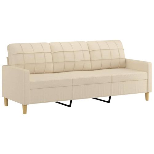 3-osobowa sofa, kremowa, 180 cm, tapicerowana tkaniną na Arena.pl