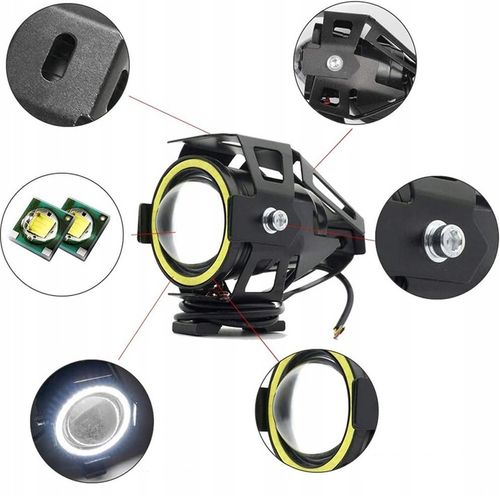 2x HALOGENY MOTOCYKLOWE LAMPY REFLEKTORY RING LED 3Ccc na Arena.pl